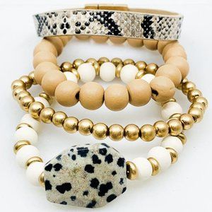 Beige 4 Piece Dalmatian Stone
